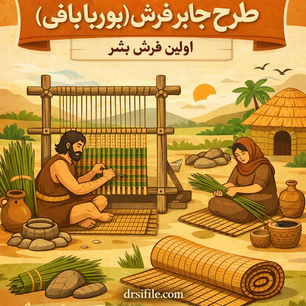 دانلود طرح جابر فرش بوریا بافی اولین فرش بشر